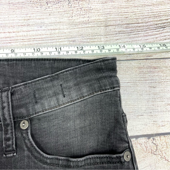 Madewell Cali Denim Boot Jeans Berkeley Black Chewed Hem Edition Size 26 Tall - Picture 10 of 12